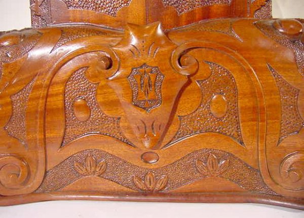 French Carved Mahogany Shelf Clock - 5