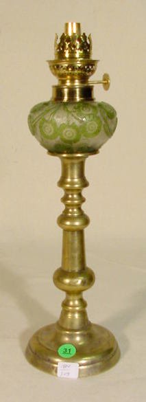 French Cameo Glass Peg Lamp