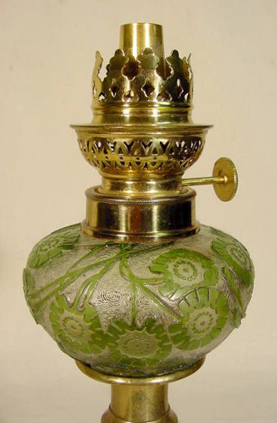 French Cameo Glass Peg Lamp - 2