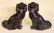 308: Pr Ceramic Mantel Dogs w/Glass Eyes