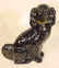 308: Pr Ceramic Mantel Dogs w/Glass Eyes - 2