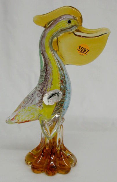2 Elaborate J.I. Co. Murano Glass Pelicans - 2