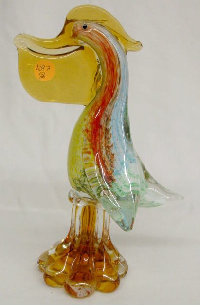 2 Elaborate J.I. Co. Murano Glass Pelicans - 5