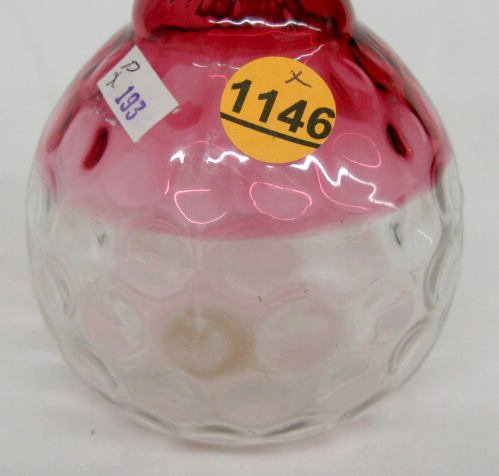 Rubina Glass Barber Bottle w/Baby Thumbprint - 2