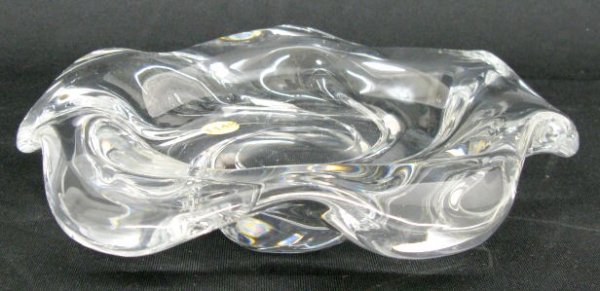 Clear Murano Style Glass Dish w/a Twist