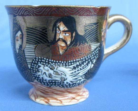 Oriental Pottery Tea Set w/Dragon Finials - 7
