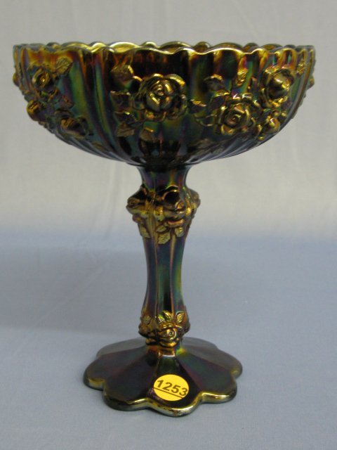 Fenton Carnival Glass Rose's Compote