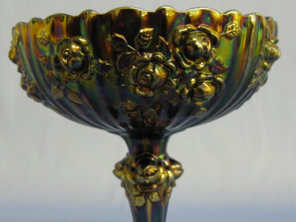 Fenton Carnival Glass Rose's Compote - 2