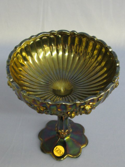 Fenton Carnival Glass Rose's Compote - 4