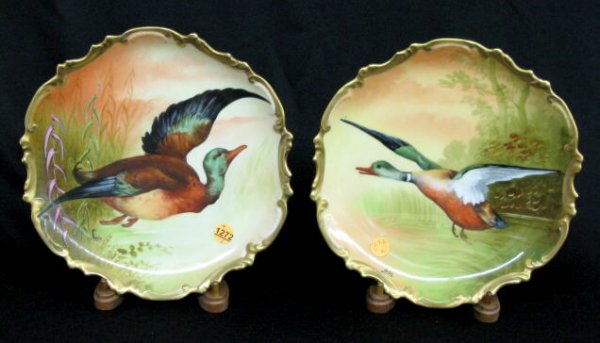 2 Coronet Game Bird Plates w/Flying Ducks