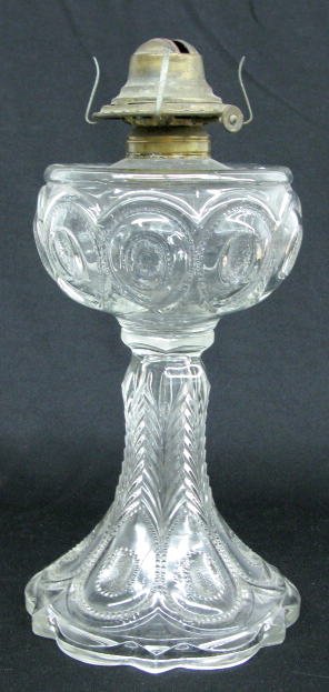 Clear Peacock Feather Kerosene Lamp
