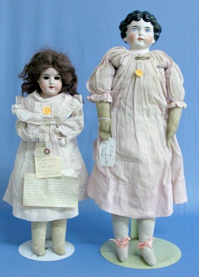 1 China Head & 1 Bisque Head Doll