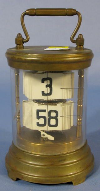 The Plato Clock: The Plato Clock: 5" T (Wound tight, glass crackedfrom top to bottom; shows age and use.) All items sell As Is, Where Is, No Guarantees of any kind. You, the buyer need to contact our office at 641-754