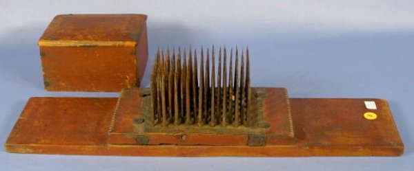 Red Stained Wood Flax Shredder w/Cover
