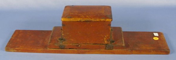Red Stained Wood Flax Shredder w/Cover - 2