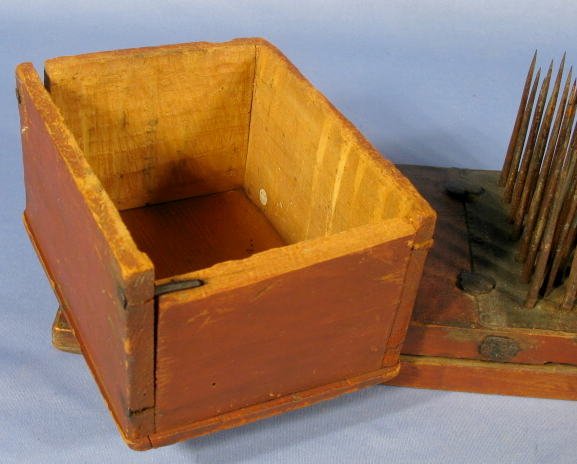 Red Stained Wood Flax Shredder w/Cover - 4