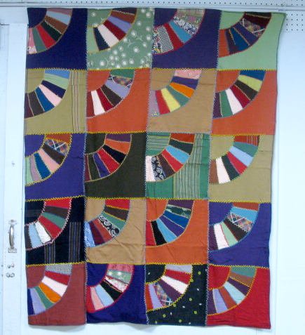 2 Crazy Quilts: Sampler Stitches, Fan Pattern - 2