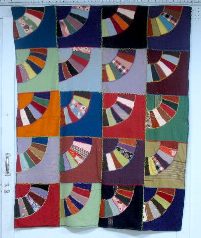 2 Crazy Quilts: Sampler Stitches, Fan Pattern - 5