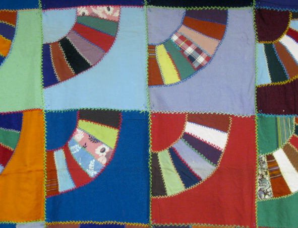 2 Crazy Quilts: Sampler Stitches, Fan Pattern - 6