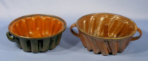 2 Pottery Turban Molds with Handles