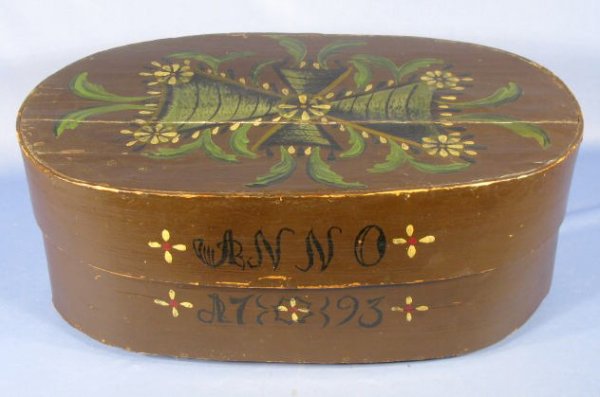 Oval Dowry Box- Painted "ANNO 1793"