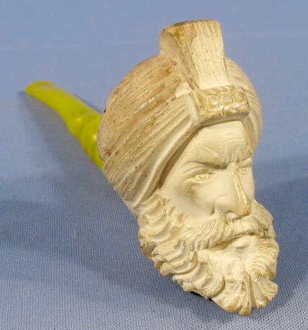Carved Meerschaum Pipe of Bearded Man