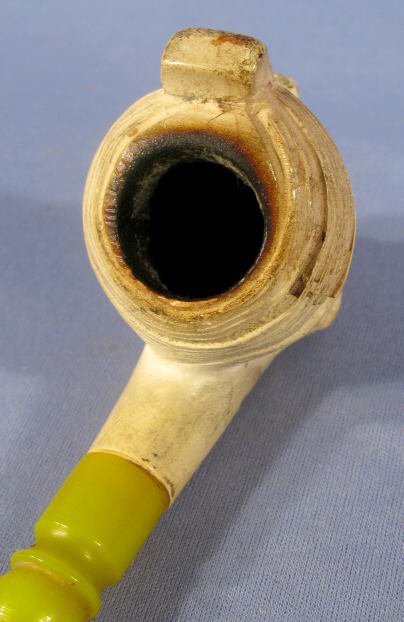 Carved Meerschaum Pipe of Bearded Man - 4