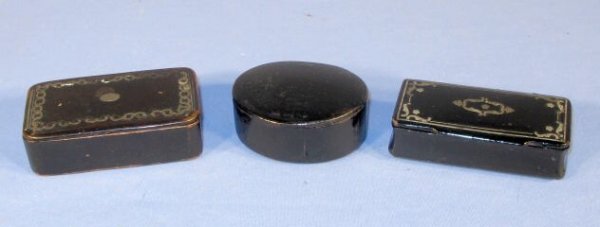 Group of 3 Paper Mache Snuff Boxes