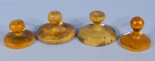 4 Wood Carved 19th Century Cookie Presses