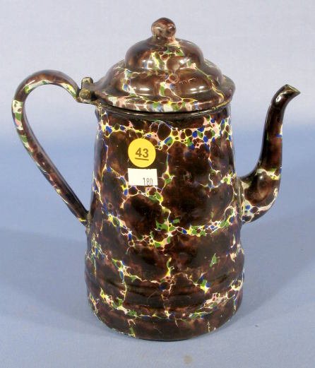 Multi-Colored Graniteware Tea/Coffee Pot - 3