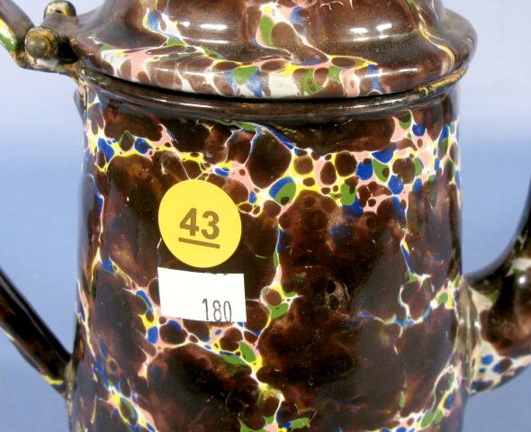 Multi-Colored Graniteware Tea/Coffee Pot - 4