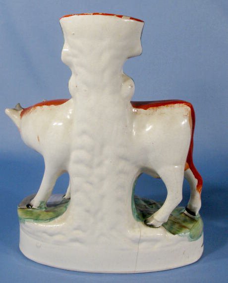 Pr. Staffordshire Cow & Calf Mantle Figures - 4