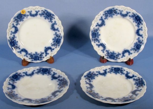 Group of 4 Nelson Flow Blue Plates by New Wharf