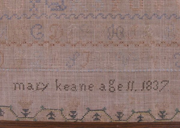 Sampler Dated 1837 by Mary Keane Age 11 - 4