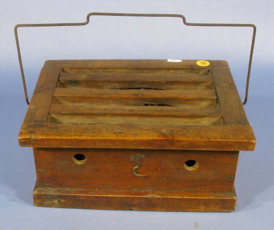 Wood & Tin Foot Warmer for Buggy