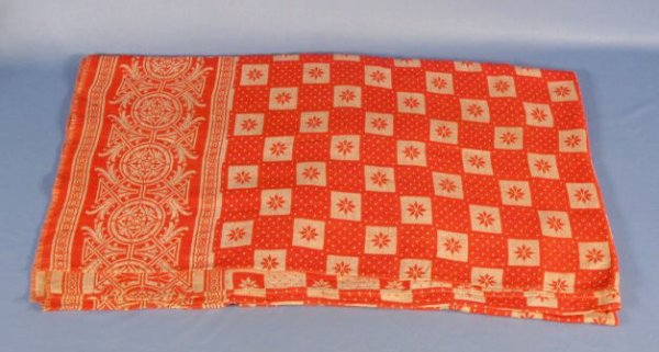 Group of 6 Red/White Woven Table Cloths - 2