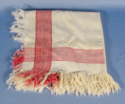 Group of 6 Red/White Woven Table Cloths - 7