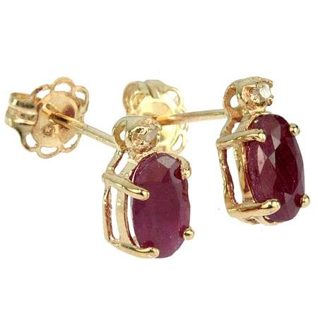 10Kt Gold 2.00ct Ruby & Diamond Earrings
