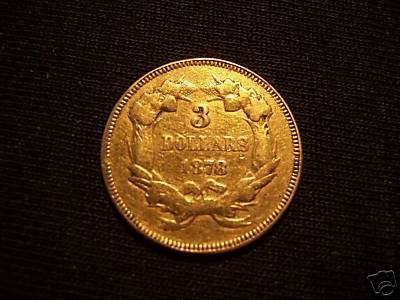 1878 Three Dollar Gold Coin - 2