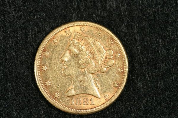 1881 United States $5 Gold Coin