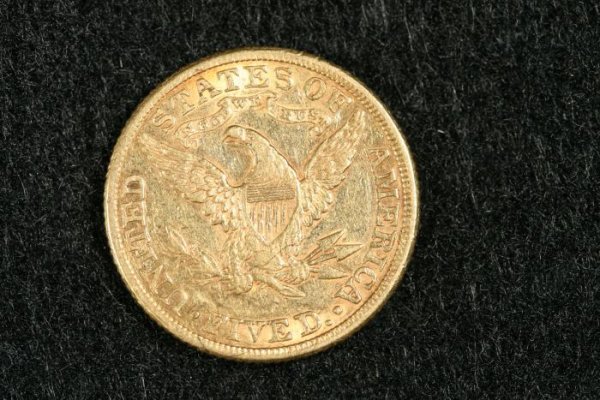1881 United States $5 Gold Coin - 2