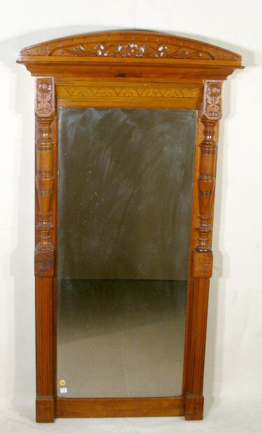Carved Walnut Hanging Mirror