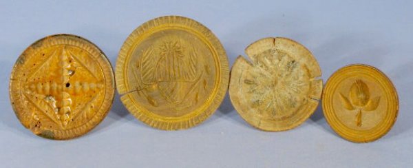 Group of 4 Wood Carved Cookie Presses