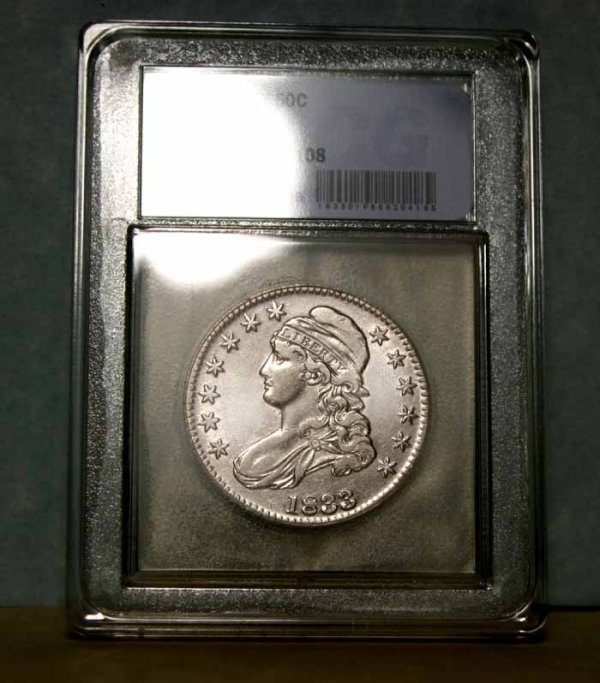 1833-P GEM Slabbed Silver Capped Bust 50c - 3