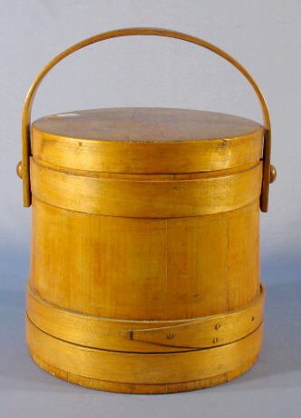 Maple Banded & Pegged Sugar Bucket w/Lid - 2