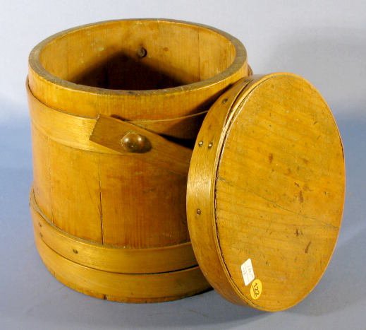Maple Banded & Pegged Sugar Bucket w/Lid - 3