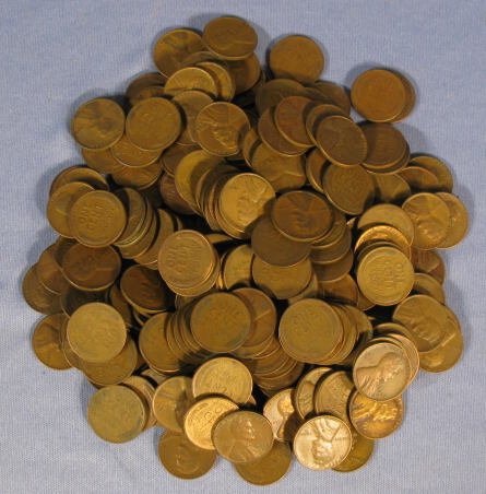 Over 2000 Pennies & 6 Silver Half Dollars - 5