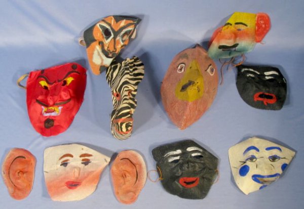 Group of 10 Masquerade Masks from Grinnell, Ia