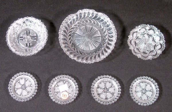 Group of 7 Sandwich Glass Plates