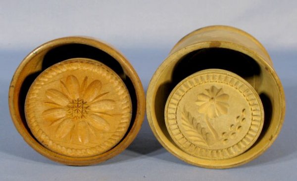 Group of 2 1 LB. Wood Carved Butter Molds - 2